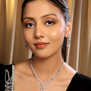 Timeless American Diamond Necklace and Earring Set - Opal Touch