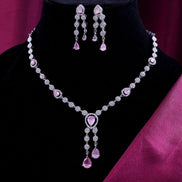 Timeless American Diamond Necklace and Earring Set - Opal Touch