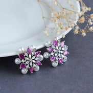 Studs - Timeless Beauty White Pearl Studded Earrings - Opal Touch