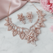 Timeless Flower Petals Rose Gold Necklace - Opal Touch