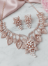 Timeless Flower Petals Rose Gold Necklace - Opal Touch