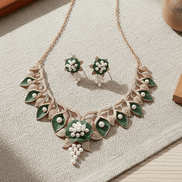Timeless Flower Petals Rose Gold Necklace - Opal Touch