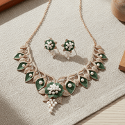 Timeless Flower Petals Rose Gold Necklace - Opal Touch