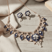 Timeless Flower Petals Rose Gold Necklace - Opal Touch