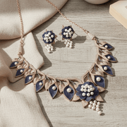 Timeless Flower Petals Rose Gold Necklace - Opal Touch