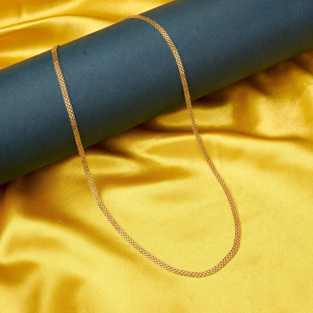 Chain - Timeless Gold Plated Shine Flat Link Chain - Opal Touch
