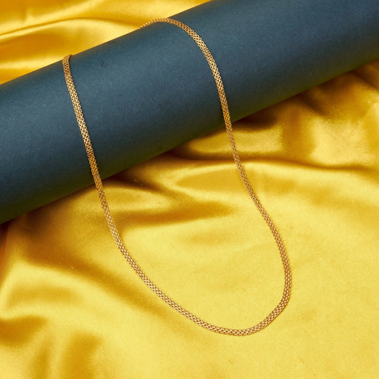 Chain - Timeless Gold Plated Shine Flat Link Chain - Opal Touch