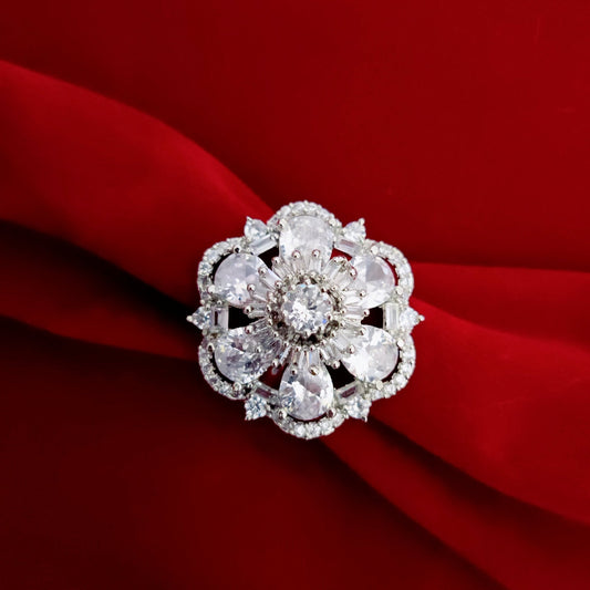 Opal Touch - Timeless Luster White Rhodium Ring - Ring