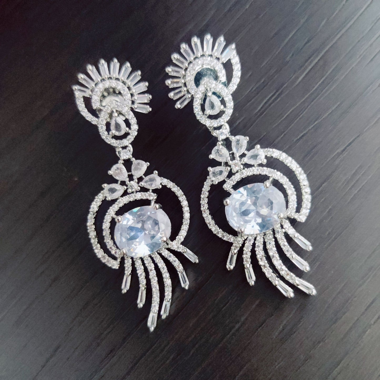 Opal Touch - Timeless Rhodium Earrings - Earrings
