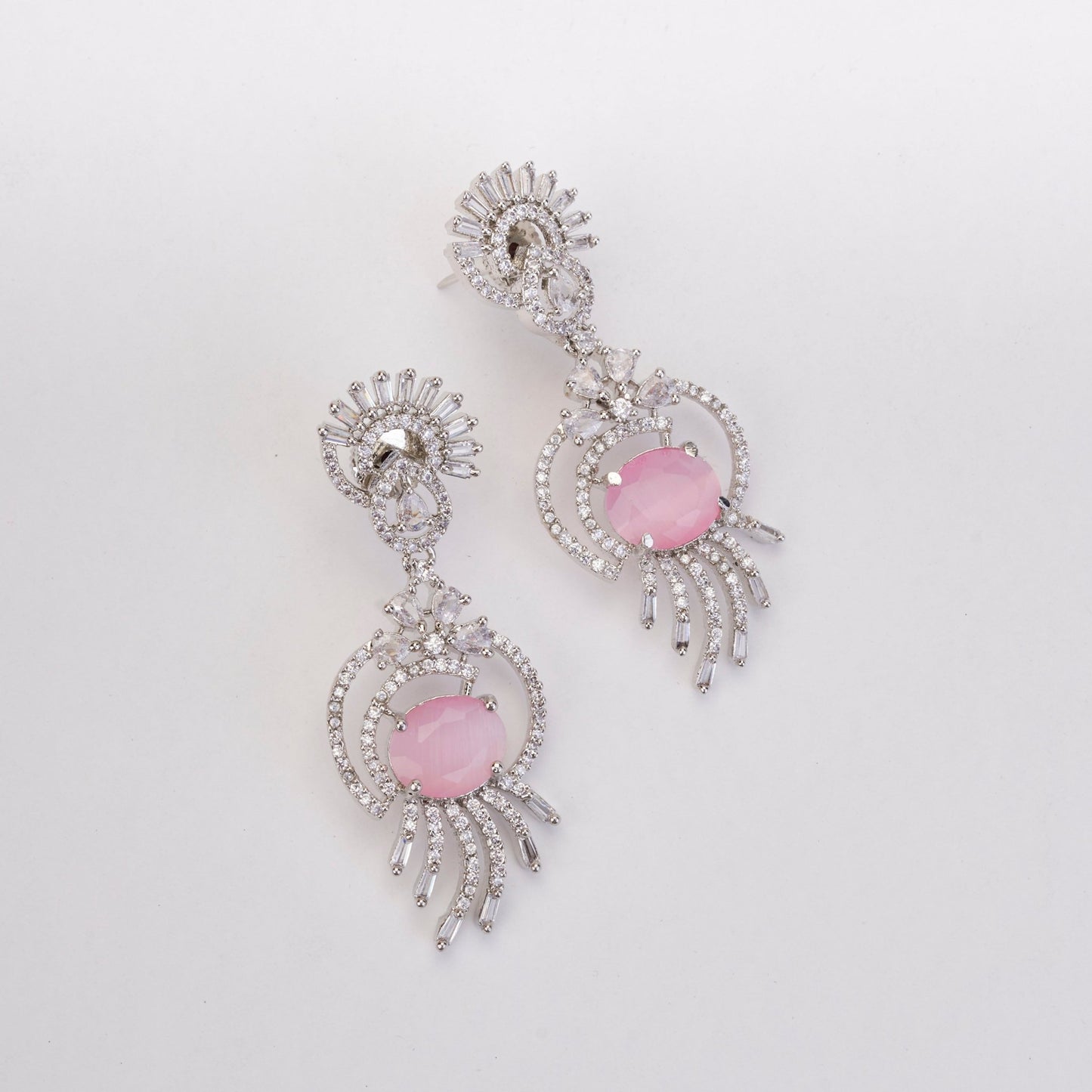 Timeless Rhodium Earrings - Opal Touch