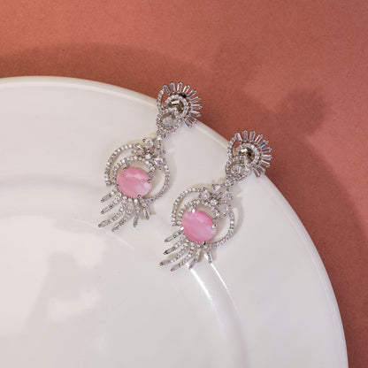 Timeless Rhodium Earrings - Opal Touch