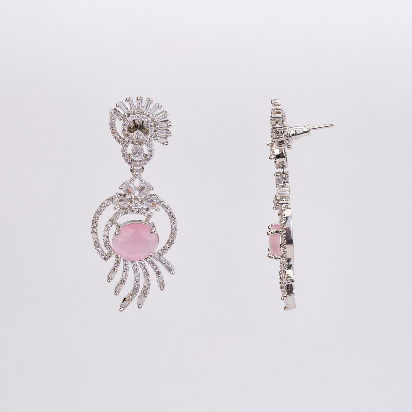 Timeless Rhodium Earrings - Opal Touch