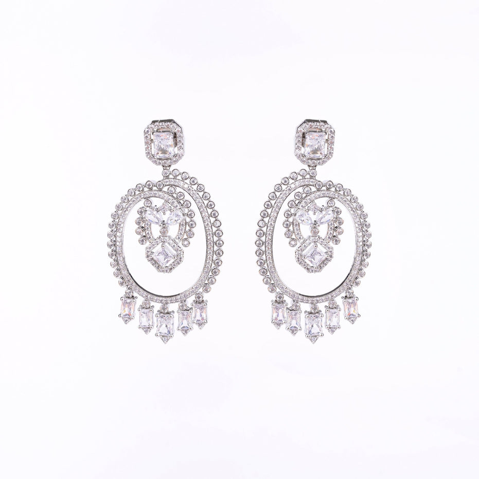 Opal Touch - Timeless Rhodium Studs - Earrings