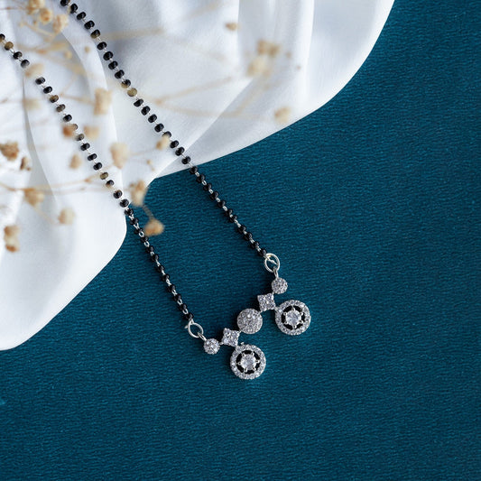 Mangalsutra - Timeless Whisper Rhodium Mangalsutra - Opal Touch