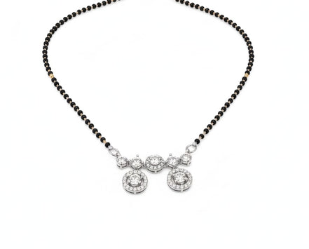 Timeless Whisper Rhodium Mangalsutra - Opal Touch