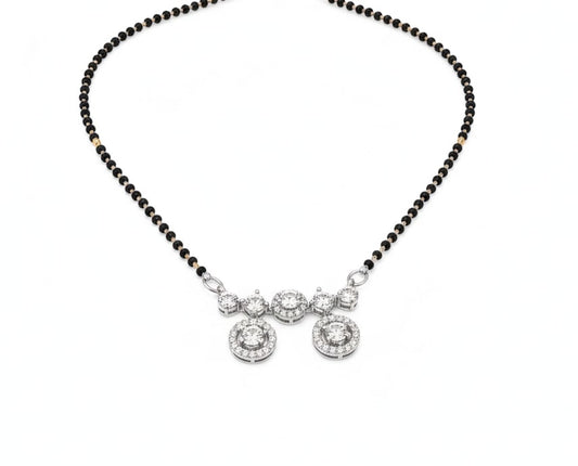 Timeless Whisper Rhodium Mangalsutra - Opal Touch