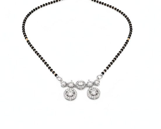 Timeless Whisper Rhodium Mangalsutra - Opal Touch