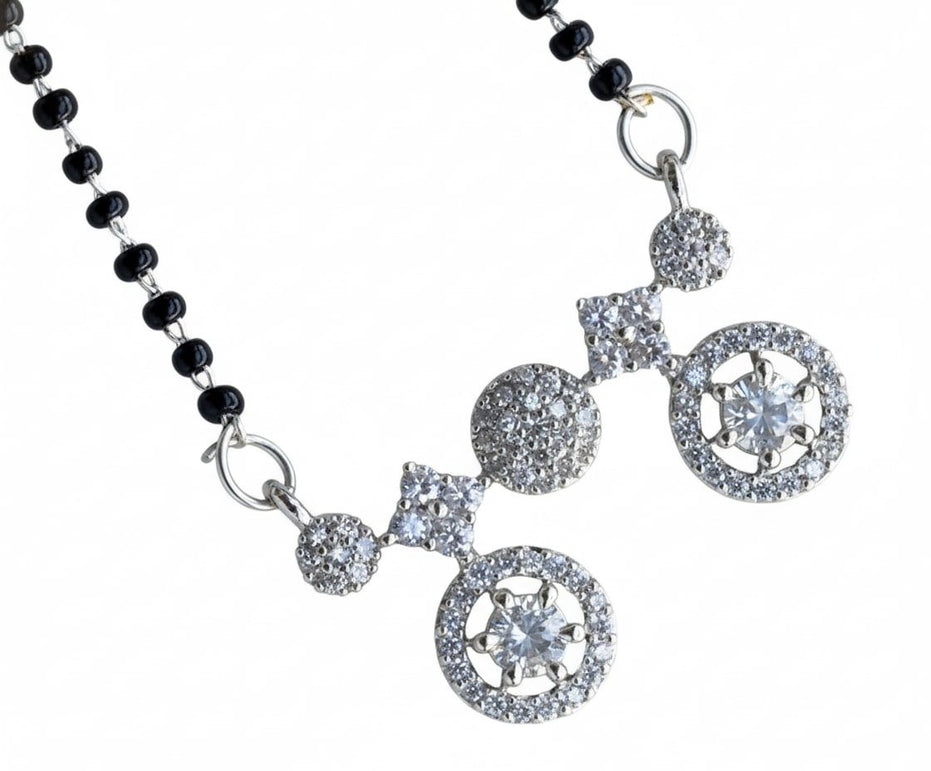 Timeless Whisper Rhodium Mangalsutra - Opal Touch