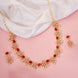 Necklace - Traditional Floral Gold - Toned Necklace Set with Pearl & Stone Embellishments - Opal Touch