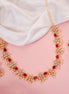 Necklace - Traditional Floral Gold - Toned Necklace Set with Pearl & Stone Embellishments - Opal Touch