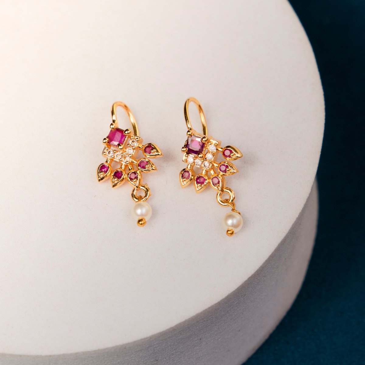 Traditional Gold Plated Bugadi Drop Earrings - Opal Touch