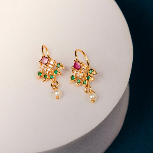 Traditional Gold Plated Bugadi Drop Earrings - Opal Touch