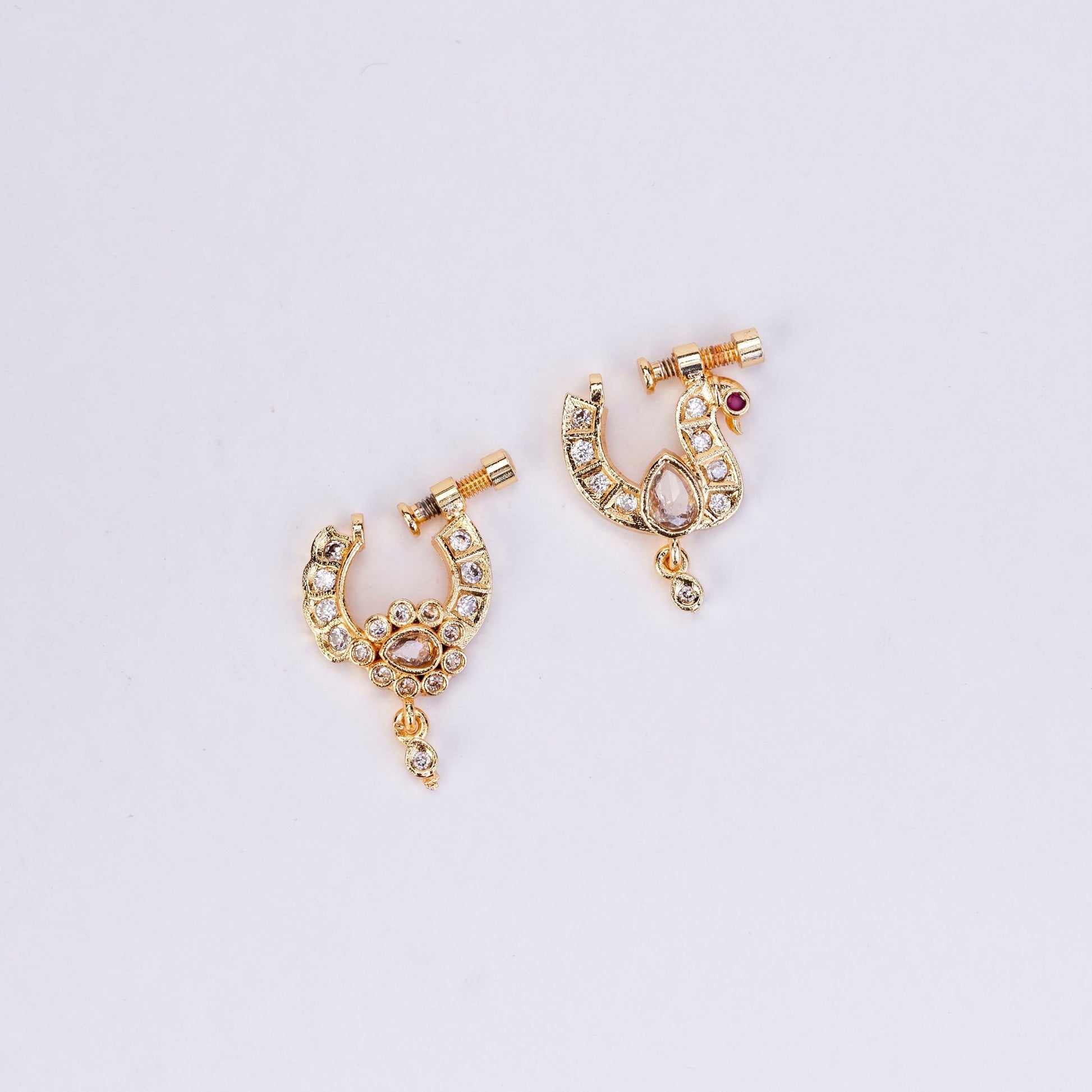 Nose Pin - Traditional Gold Plated Combo Nose Pins - Opal Touch