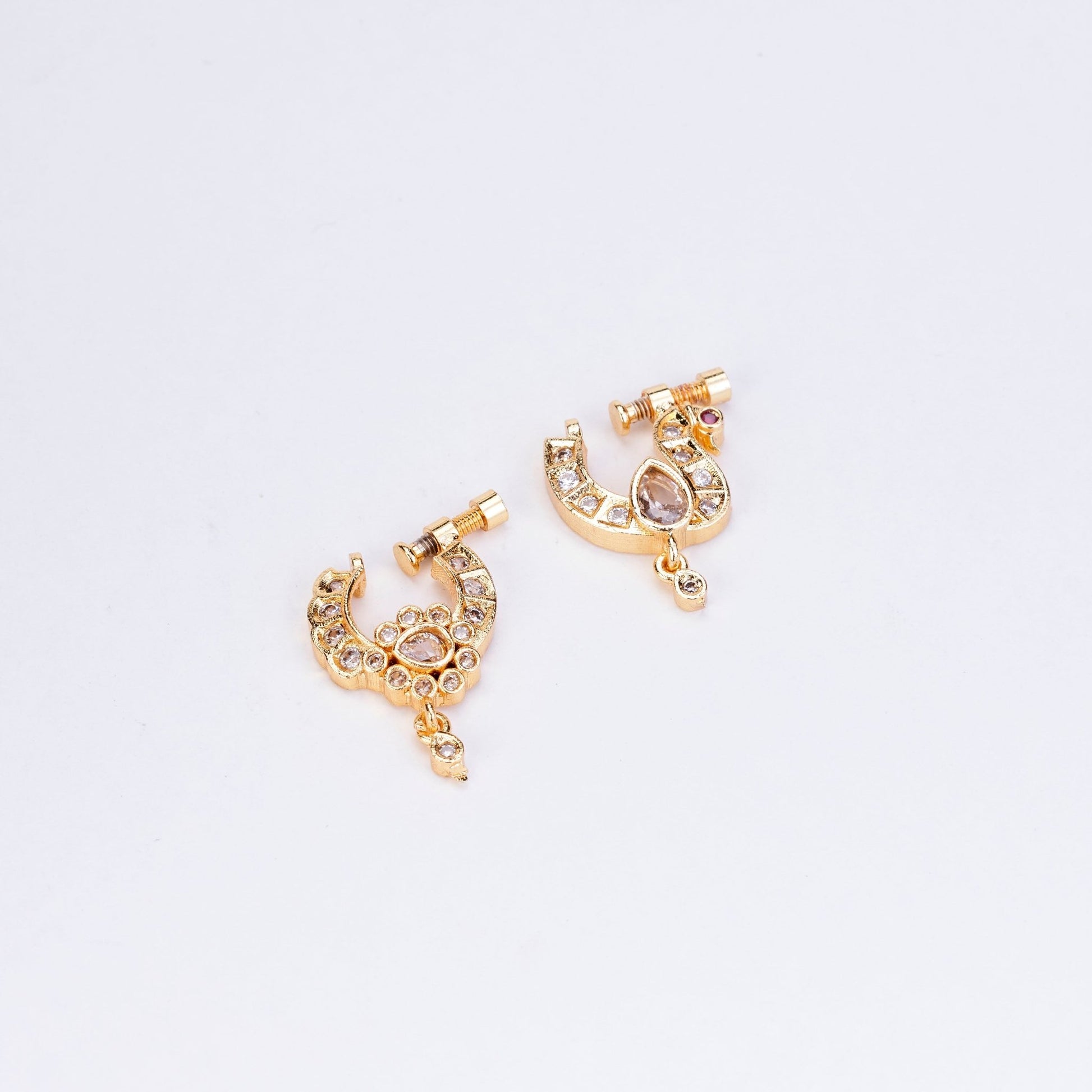 Nose Pin - Traditional Gold Plated Combo Nose Pins - Opal Touch
