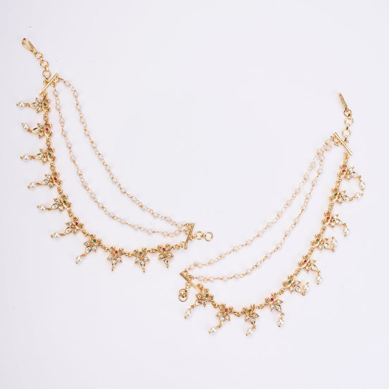 Kaan Chain - Traditional Gold Plated Pearl Hanging Kaan Chain - Opal Touch