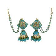 Opal Touch - Traditional Jhumka With Moti Chain - Jhumka