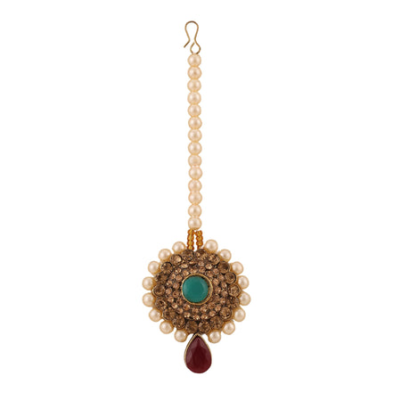 Opal Touch - Traditional Long Moti Mala Bridal Set Combo - Necklace