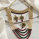 Traditional Long Moti Mala Bridal Set Combo - Opal Touch