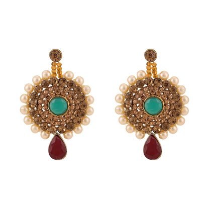 Opal Touch - Traditional Long Moti Mala Bridal Set Combo - Necklace