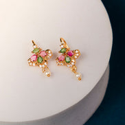 Traditional Marathi Gold Plated CZ Stone Bugadi Earrings - Opal Touch