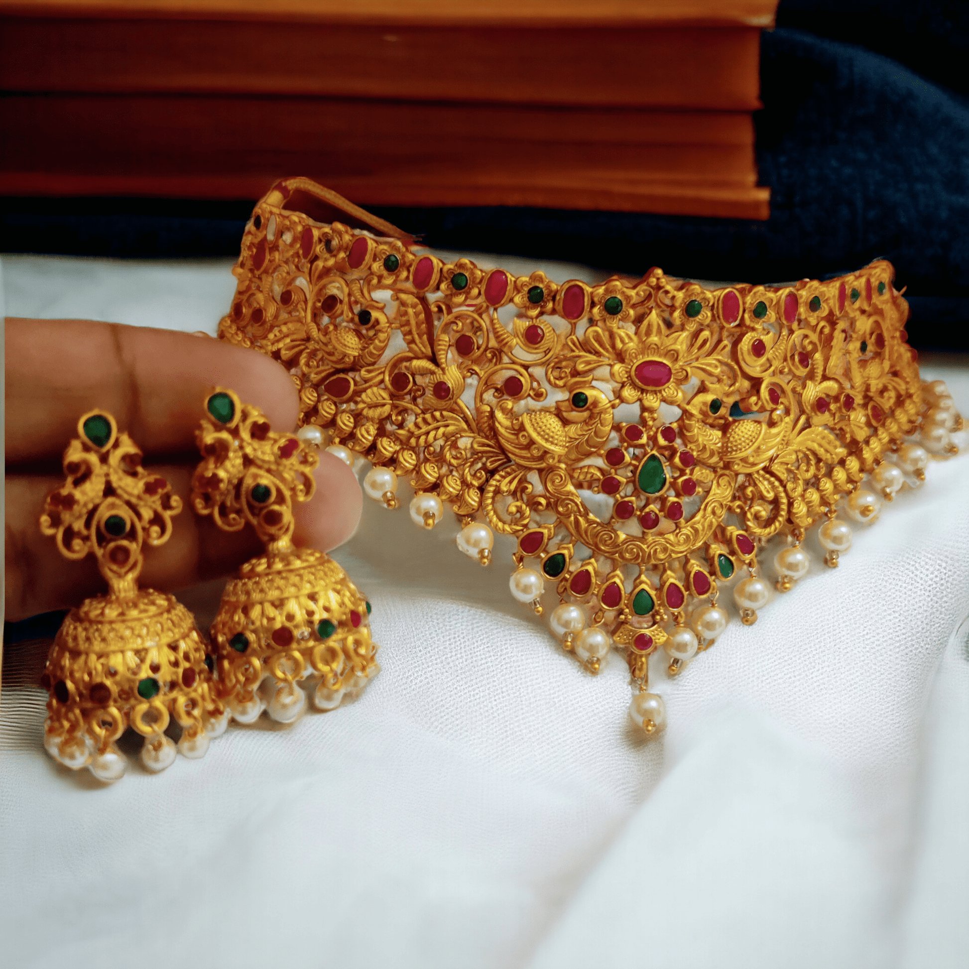 Opal Touch - Traditional Matte Plated Chocker - Necklace