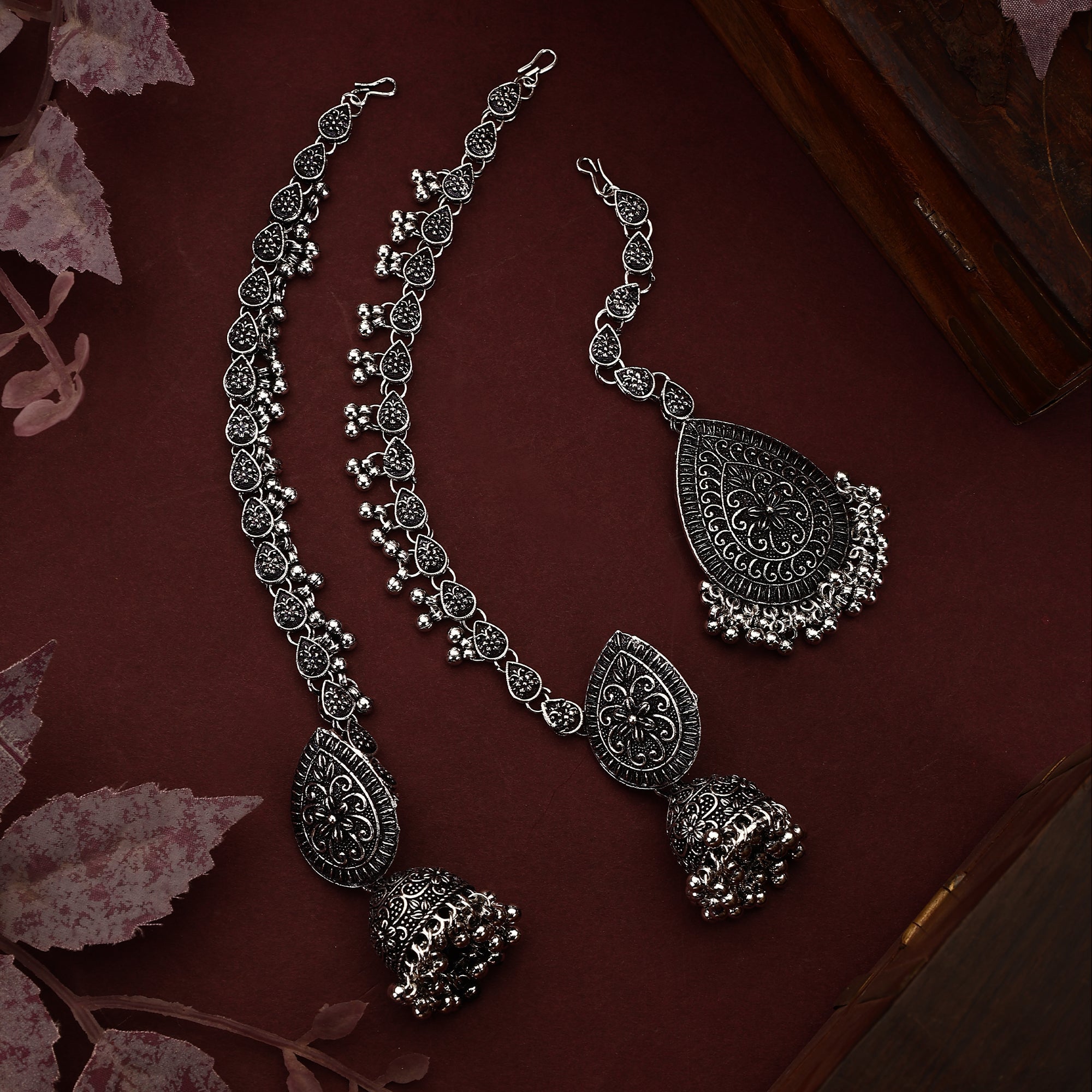 Opal Touch - Traditional Oxidized Jhumka Combo - Jhumka