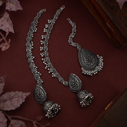 Opal Touch - Traditional Oxidized Jhumka Combo - Jhumka