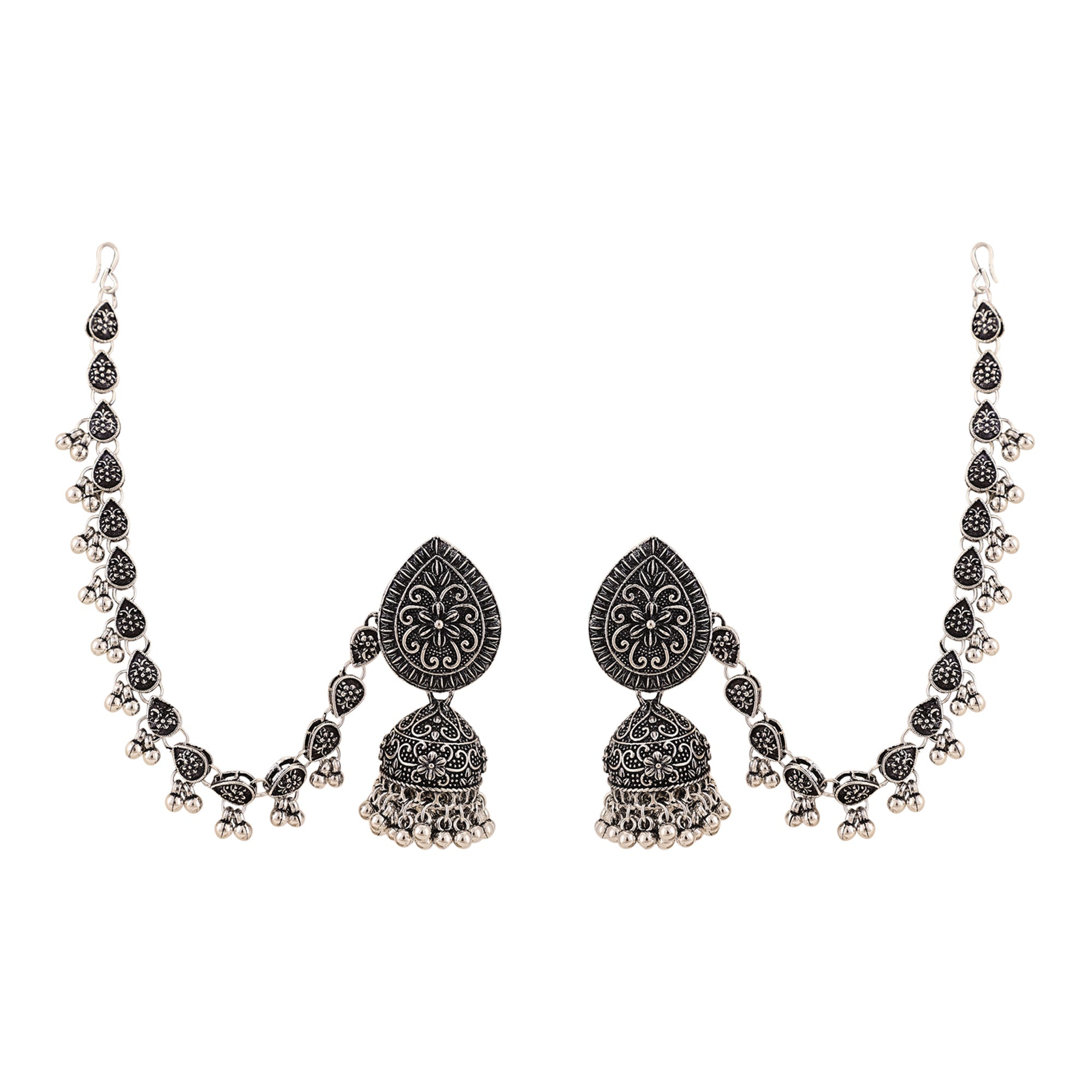 Opal Touch - Traditional Oxidized Jhumka Combo - Jhumka