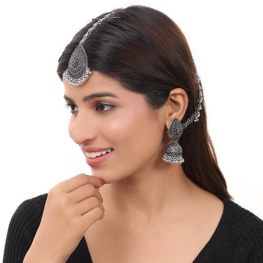 Opal Touch - Traditional Oxidized Jhumka Combo - Jhumka