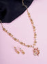 Opal Touch - Traditional Peacock Gold Plated Necklace Set - Necklace