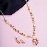 Opal Touch - Traditional Peacock Gold Plated Necklace Set - Necklace