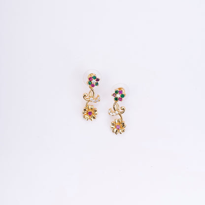 Opal Touch - Traditional Peacock Gold Plated Necklace Set - Necklace