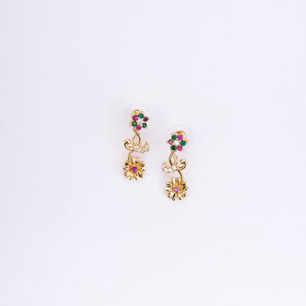 Opal Touch - Traditional Peacock Gold Plated Necklace Set - Necklace