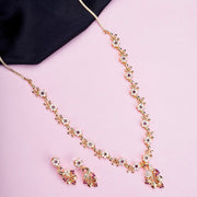 Opal Touch - Traditional Peacock Gold Plated Necklace Set - Necklace