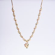Opal Touch - Traditional Peacock Gold Plated Necklace Set - Necklace