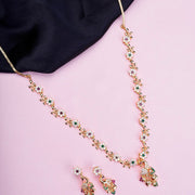Opal Touch - Traditional Peacock Gold Plated Necklace Set - Necklace