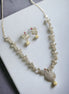 Opal Touch - Traditional Rhodium Peacock Necklace Set - Necklace