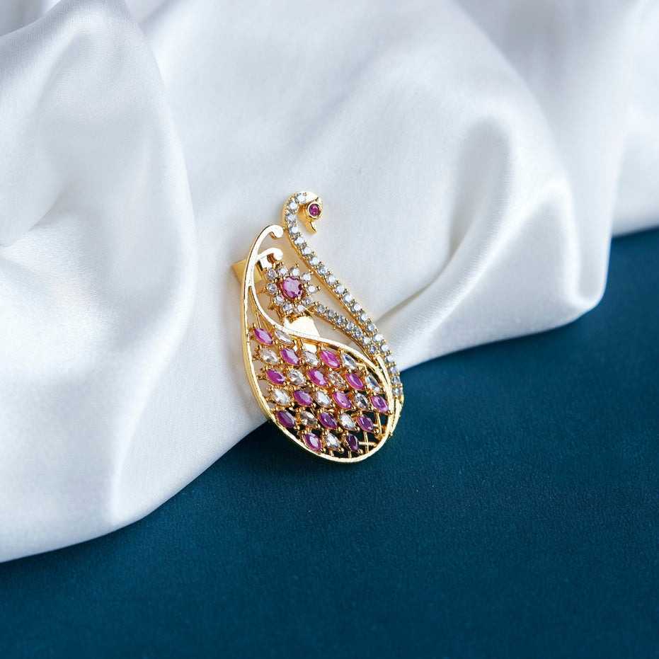Saree Pin - Traditional Royal Alloy Saree Pin - Opal Touch