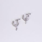 Nose Pin - Traditional Swan Shaped Rhodium Plated Combo Nose Pins - Opal Touch