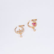Nose Pin - Tri - Floral Combo Gold Plated Nose Pins - Opal Touch